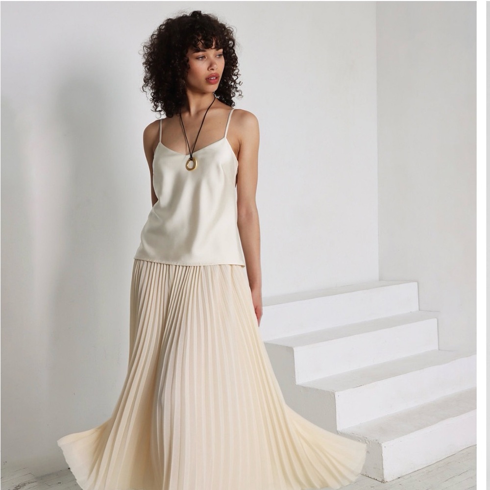 Avec Les Filles Cream Maxi Skirt